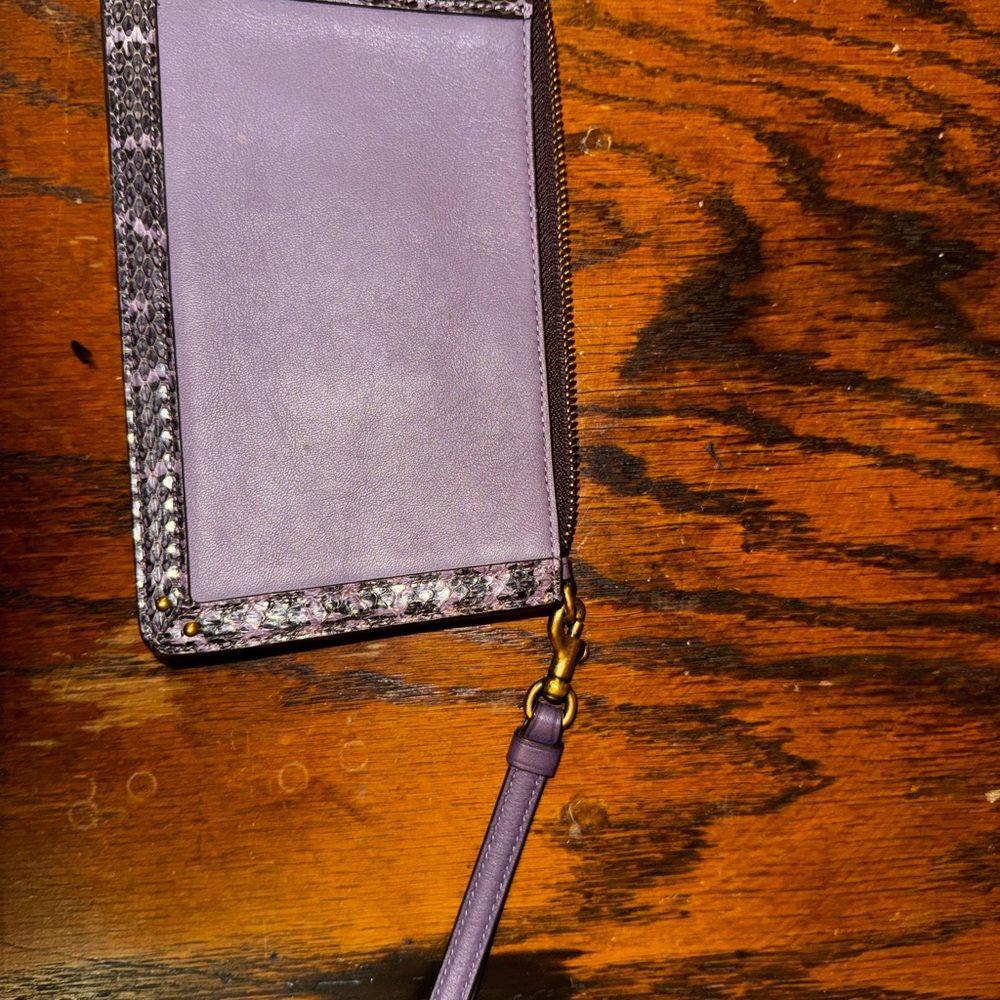 Coach Purple and Snake Print Wristlet